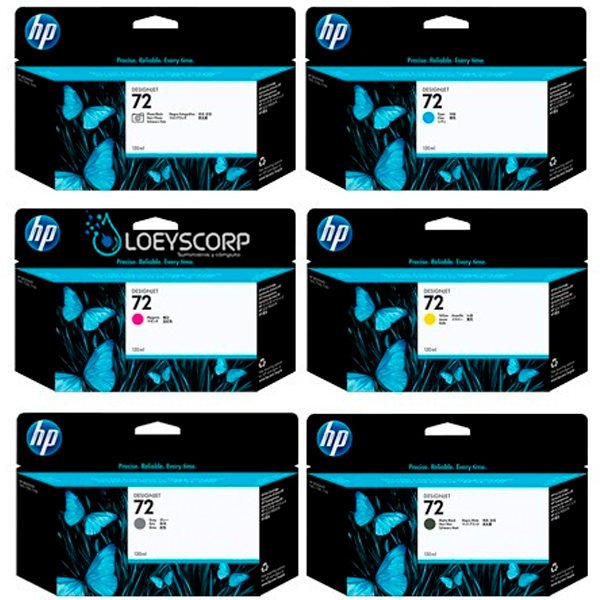TINTA HP 72 130ML COMBO COMPLETO COLORES T610