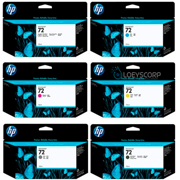 TINTA HP 72 130ML PAQUETE COMPLETO COLORES T610